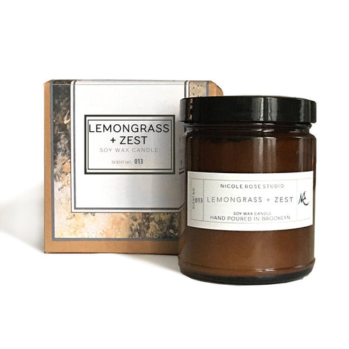 Lemongrass + Zest Aromatherapy Soy Wax Candle - Langa Life